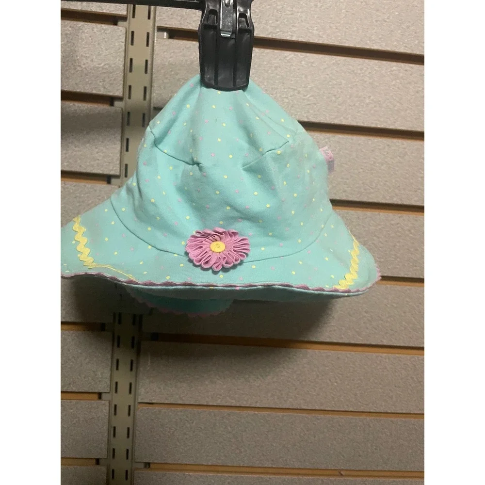 Vintage Le Top Baby Girls Aqua‎ Polka Dot Cupcake Dress Bloomers Hat Set 24M